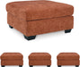 Aviemore Casual Square Oversized Accent Ottoman for Living Room, Orange
