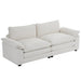 Convertible Sectional Sofa with Chaise L Shaped Couch with Ottoman Reversible 2-Seat Sofa Sectional Couch Sets for Apartment Teddy White