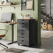 7-Drawer Office File Cabinets, Mobile Craft Storage Cabinet, Black