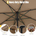10 FT Patio Umbrella, 2-Tiers Scalloped Outdoor Table Market Umbrella with Tilt Adjustment, Crank, 8 Sturdy Ribs for Pool, Deck, Backyard (Coffee)