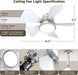 Ceiling Fans with Lights and Remote, Ceiling Fan Light 3000K-6000K 3 Colors Dimmable, Ceiling Fan, 1000 Lumens LED Ceiling Fans for Bedroom Garage Kitchen