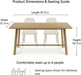 69" Dining Table for 4-6, Wood Kitchen Table with Solid Wood Legs, Modern Farmhouse Dining Furniture for Dining Room, Living Room & Home Office, Natural Finish