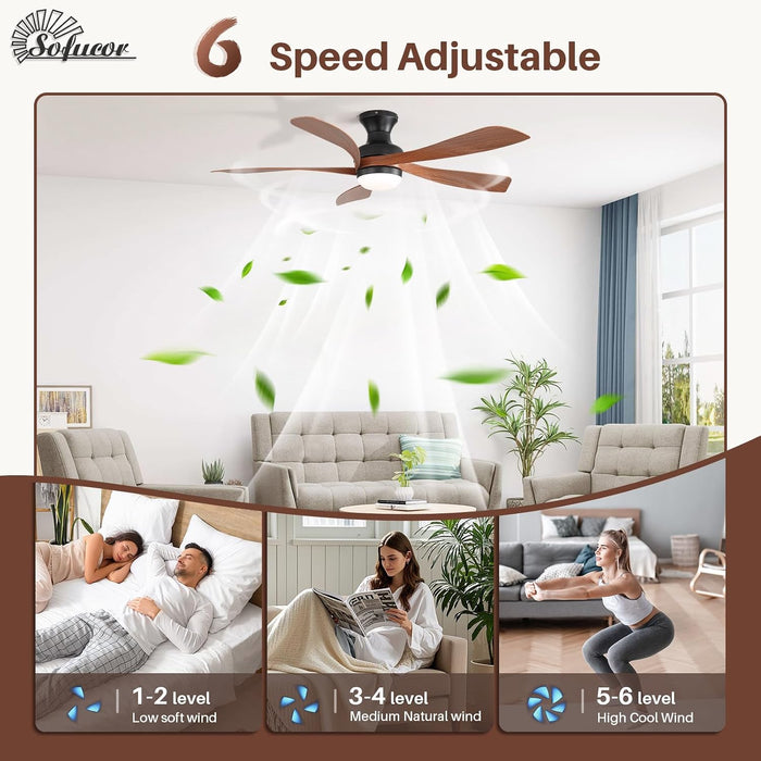 Smart Ceiling Fan With Dimmable Integrated Lighting
