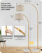 75" Dimmable Gold Arc Floor Lamp with Marble Base, Adjustable Height, Beige