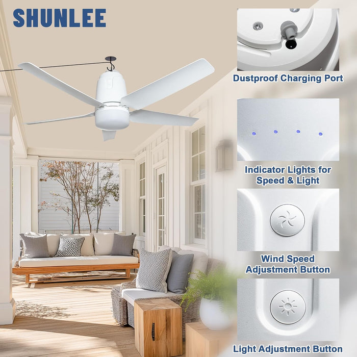 Solar Outdoor Ceiling Fan 31 LED Dimming System