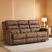 Reclining Sofa for Living Room, Extra Wide Modern Overstuffed 3 Seat Recliner Manual Sofa Chair, Breathable Soft Fabric and Padded Seat, Brown
