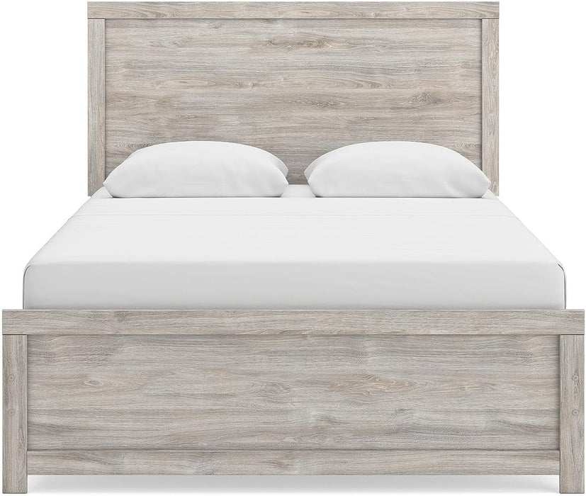 Signature Design by Ashley Jonnifer Queen Panel Bed Frame, Light Gray Bedroom Furniture with Panel Headboard, Engineered Wood and Decorative Laminate, Relaxed Casual Style