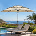 9Ft 3-Tier Patio Umbrella Outdoor Table Market Umbrella for Patio with Push Button Tilt/Crank, Fade Resistant Waterproof POLYESTER Canopy for Garden, Lawn, Deck, Backyard & Pool, Beige