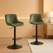 Bar Stools Set of 2 Counter Height Barstools with Backs Swivel Faux Leather Kitchen Island Bar Chair Modern Adjustable Breakfast Taburetes De Bar Padded Sillas Para Barra De Cocina Olive Green