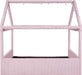Full Sized House Shaped Corduroy Daybed PowderPink