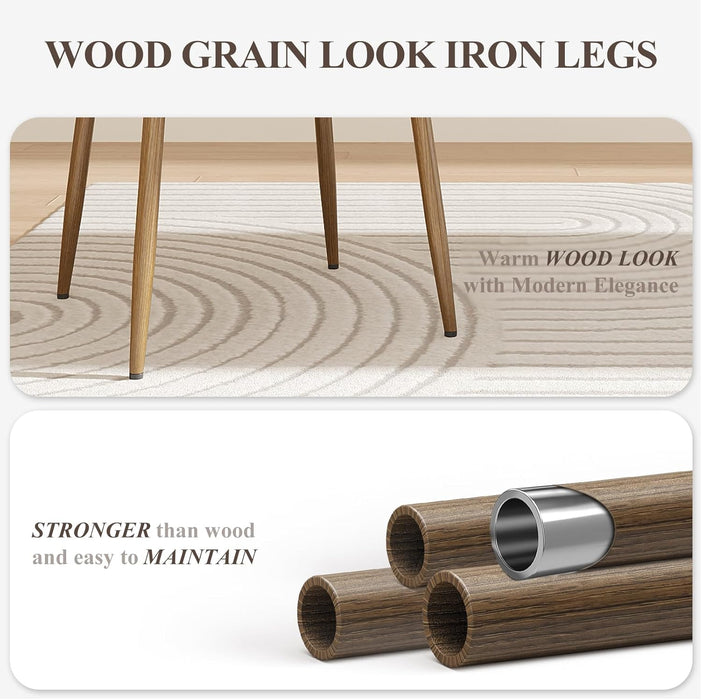 Dining Chairs Set of 4, Upholstered Dining Room Chairs with Metal Legs and anti Slip Pads, Curved Back Kitchen Chair for Home and Restaurant Use, Green