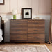 6 Drawer Dresser for Bedroom, Chest of Drawers, Walnut