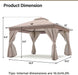 12x12 Ft Outdoor Gazebo WeatherResistant Mosquito Netting