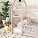 Pink Full Size Montessori Floor Bed SolidWoodFrame