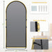 76"X34" Arched Gold Mirror Full Length, Gold Standing Floor Mirror