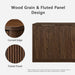 59" Fluted Buffet Cabinet Sideboard with Storage, Large Credenza with 4 Doors, 2 Adjustable Shelves, Wood Mid Century Modern Sideboard for Kitchen and Living Room, Walnut Brown