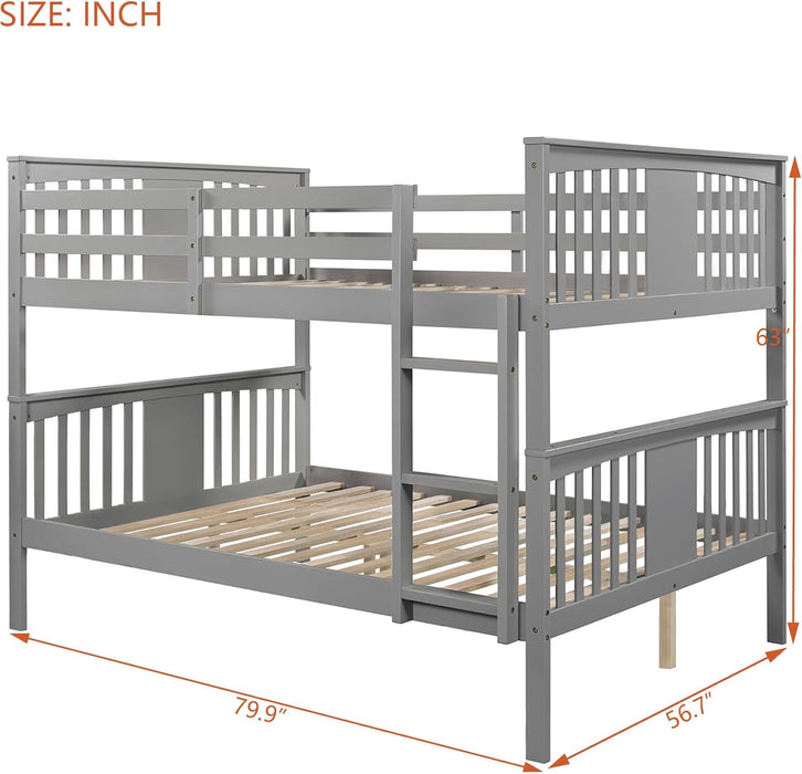CharcoalGrey Full Over Full Bunk Bed Interchangeable