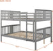 CharcoalGrey Full Over Full Bunk Bed Interchangeable