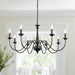Black Farmhouse Eight Light Chandelier Dining Room