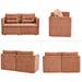 56 Inches Wide Chenille Sectional Loveseat Espresso