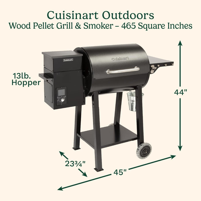 Wood Pellet Grill & Smoker, 465 Square Inches Barrel Pellet Grill for Smoking Meat, Jerky, Vegetables, 8 in 1 BBQ with Digital Control, Auto Start and Temperature Probe