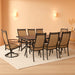 Manor 11-Piece Outdoor Dining Set with 4 Sling Swivel Rockers, 6 Stationary Chairs, and Rust Resistant Aluminum Rectangular Dining Table, Patio Dining Set for 10, Perfect for Patio or Backyard