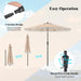 9Ft Patio Umbrella with Fringe, 2-Tier Outdoor Boho Umbrella with Tassels, Crank Handle, Push Button Tilt, Sun-Protective Canopy, 8 Ribs for Deck Backyard Poolside