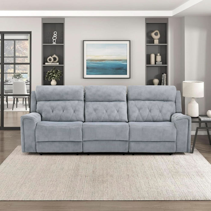 Wll Hugger Power Double Reclining Sof, Microfiber Home Theter Seting, Chrging Ports/Hidden Cup Holders/djustble Hedrest/Dimond Tufting, Power Recliner Couch for Living Room, Gry