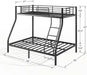 Sogesleep Bunk Beds Twin over Full Size, More Sturdy Heavy Duty Metal Bunk Bed with Angled Ladder for Teens and Adults, Used for Spaces-Saving, Apartment or Dorm, Noise Free & Easy Assembly, Black