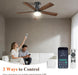 Ceiling Fans with Lights, 42 Inch Ceiling Fan with Light with App/Remote Control, 6000K Dimmable LED, Modern Flush Mount Ceiling Fan for Indoor Bedroom Living Room, DC Reversible, Black