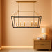 Delvin 6-Light Linear Chandelier, Champagne Bronze and Black