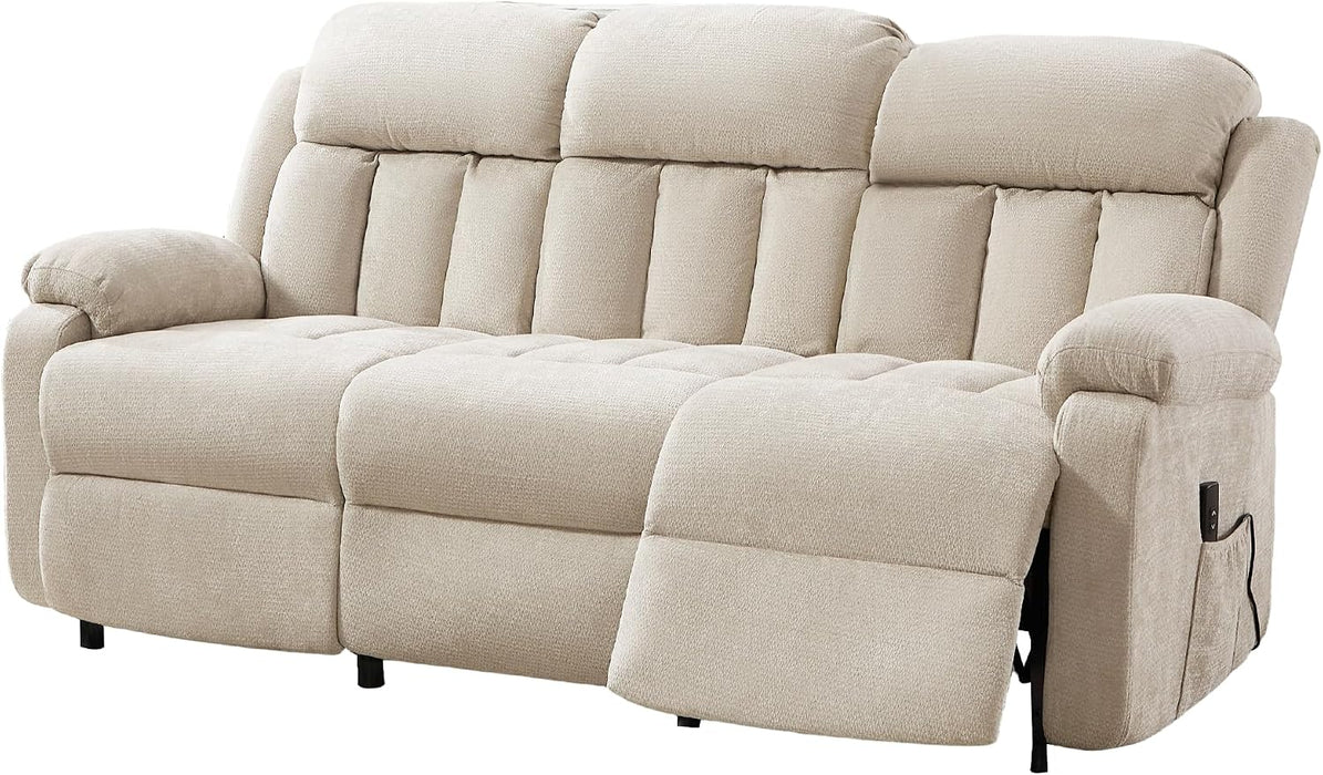 77" Power Reclining Sofa, Recliner Couch for Living Room, Beige
