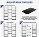 Industrial Black Triple Column Five Tier Bookshelf