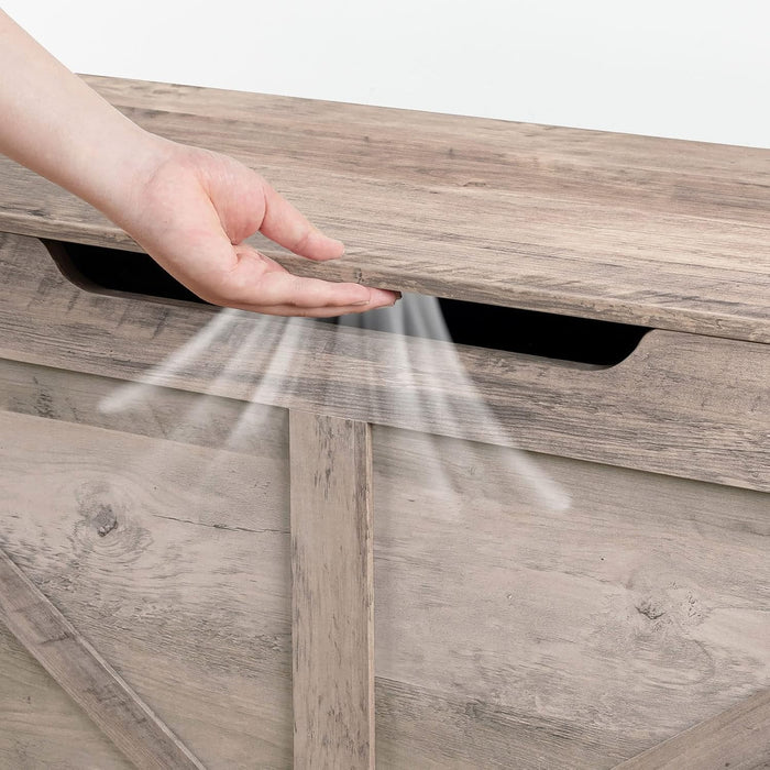 Greige PremiumQuality SolidWood Storage Bench Toy Chest
