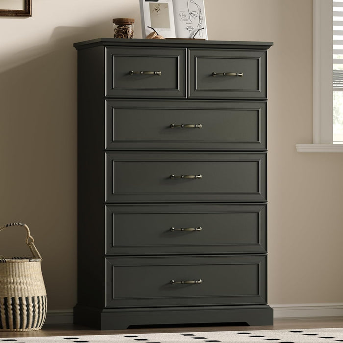 Farmhouse Elegantly Crafted Dresser Tall Six Drawers — ShipItFurniture Farmhouse Elegantly Crafted Dresser Tall Six Drawers — ShipItFurniture