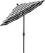 7.5' Rd Pacific Trail Series Aluminum Patio Umbrella, Crank Lift, Push Button Tilt, Bronze Finish, Sunbrella Cabana Classic Fabric