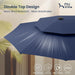 13Ft 2-Tier Outdoor Patio Umbrella with Base Included, Navy Blue | Large, Double-Sided, Rectangle, Rectangular, for Table Market, with Stand, Triple-Head, Windproof, for outside Poolside Lawn