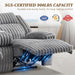 Oversized Reclining Sofa with Flip-Up Middle Backrest, Manual 3 Seater Recliner Sofa, Wall Hugger Recliner Couch with Outlets/Usb Ports for Living Room, Bedroom(Gray, Sofa)