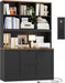 SeventyTwoInch Tall Black Bookcase With PowerOutlet System