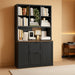 SeventyTwoInch Tall Black Bookcase With PowerOutlet System
