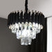 Dimmable ThreeTier Crystal Chandelier Black Gold SixteenInch