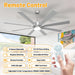 Premium Ergonomic 72inch Brushed Nickel Ceiling Fan