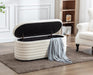 45" Storage Bench Faux Fur Entryway Bench Upholstered Ottoman Bench for Bedroom Living Room Hallway, White
