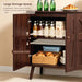 Dark Walnut Sideboard Buffet Cabinet With AdjustableShelves