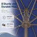 9FT Patio Umbrella, Outdoor Table Umbrella with Rope Pulley Lift, 3 Adjustable Heights, Market Umbrellas for Backyard, Pool and Deck, UPF50+