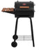 ® Patio Pro Charcoal Grill and Smoker with Cast Iron Grates, Premium Wood Shelf and Damper Control, 250 Cooking Square Inches in Black, Model E1515