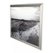 1-Panel Framed Landscape Textured Ocean Wall Art with Black and White Accents 36 In. X 51 In.