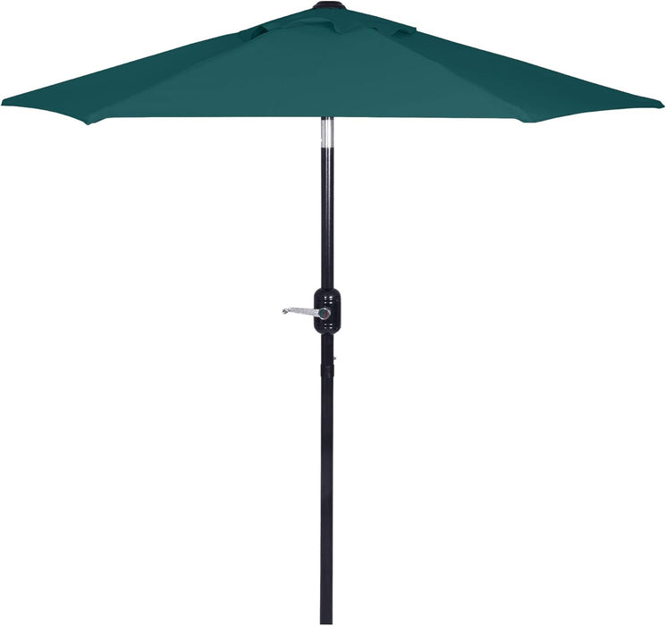6 Ft Outdoor Patio Umbrella, Easy Open/Close Crank and Push Button Tilt Adjustment - Dark Teal Market Umbrellas