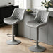 Swivel Bar Stools Set of 2, Height Adjustable Counter Height Bar Stools with Open Back and Footrest, Premium Faux PU Leather, Modern Upholstered Bar Chairs for Kitchen Island/Bar/Counter, Gray