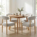 Wooden Dining Chairs Set of 4 with Rubberwood Legs, Curved Backrest